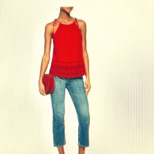 Alice & Olivia Lace-trimmed Camisole Tank Top